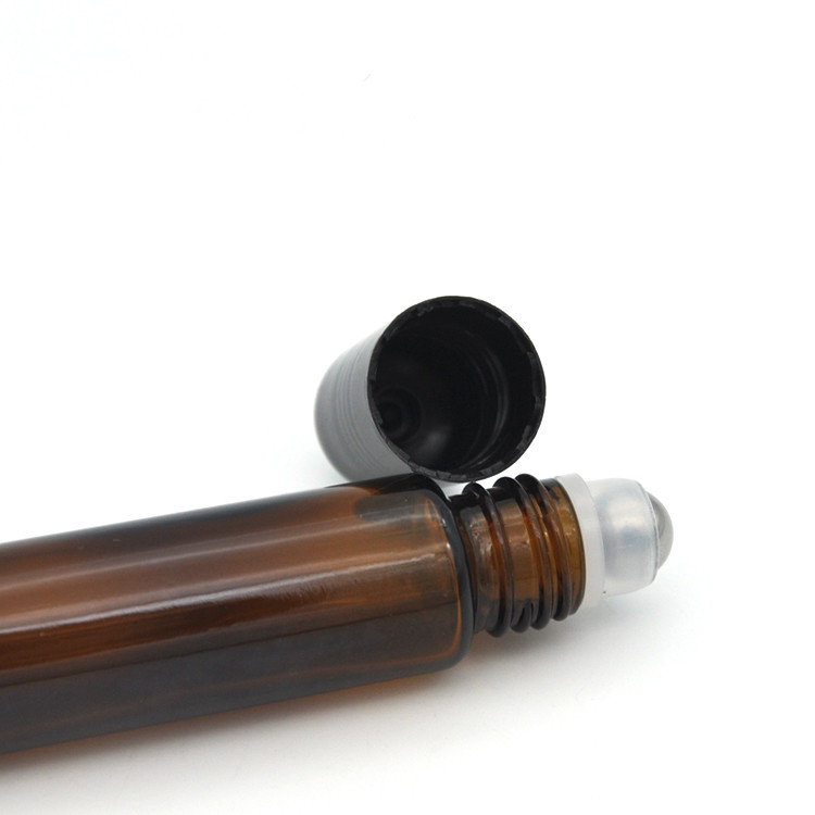 10ml Glass Roller Bottle with Steel Roller Amber Essential Oil bottle Roller Frosted Glass Roll On Bottle