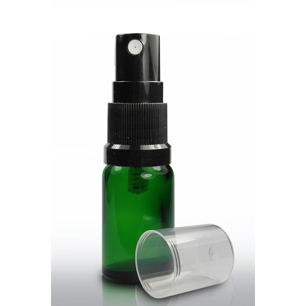 10ml Green DIN18mm Euro Glass Bottle Essential Oil Glass Bottle with dropper or screw cap or fine mist spray