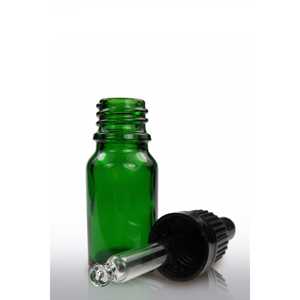 10ml Green DIN18mm Euro Glass Bottle Essential Oil Glass Bottle with dropper or screw cap or fine mist spray