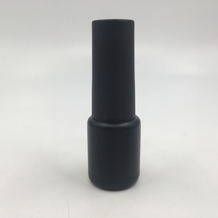 10ml HDPE Material And Black Printing Uv Gel Empty Cylindrical Nail Polish Bottles