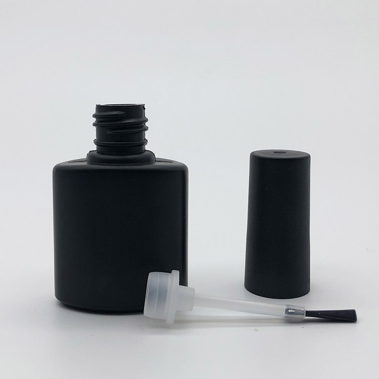 10ml HDPE Material And Black Printing Uv Gel Empty Cylindrical Nail Polish Bottles