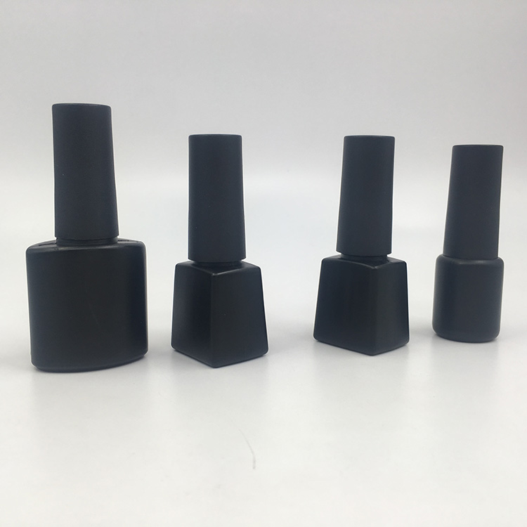 10ml HDPE Material And Black Printing Uv Gel Empty Cylindrical Nail Polish Bottles