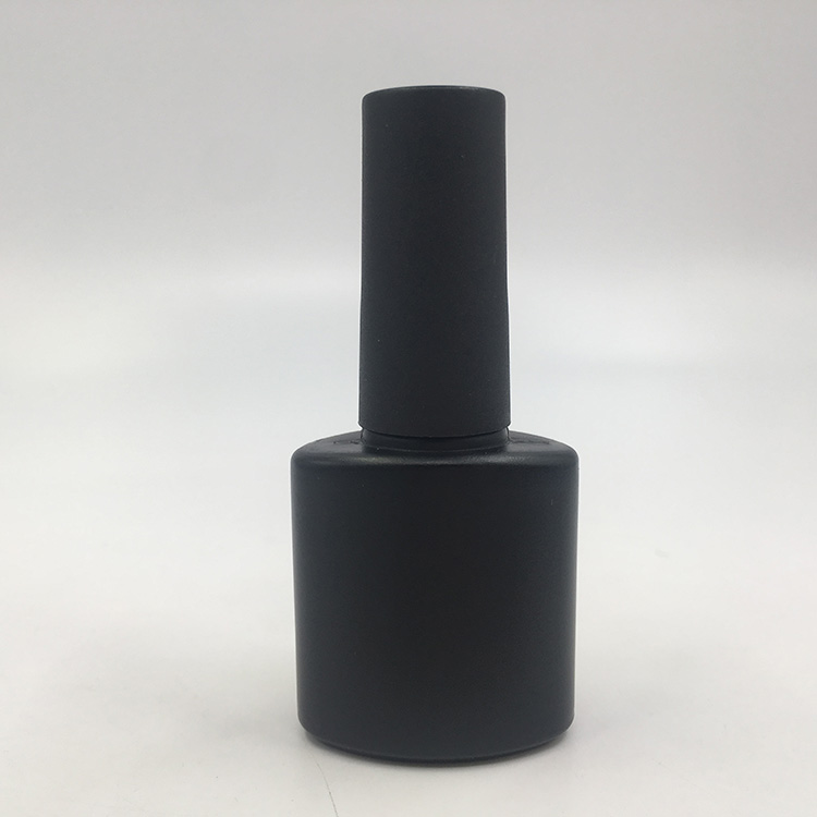 10ml HDPE Material And Black Printing Uv Gel Empty Cylindrical Nail Polish Bottles
