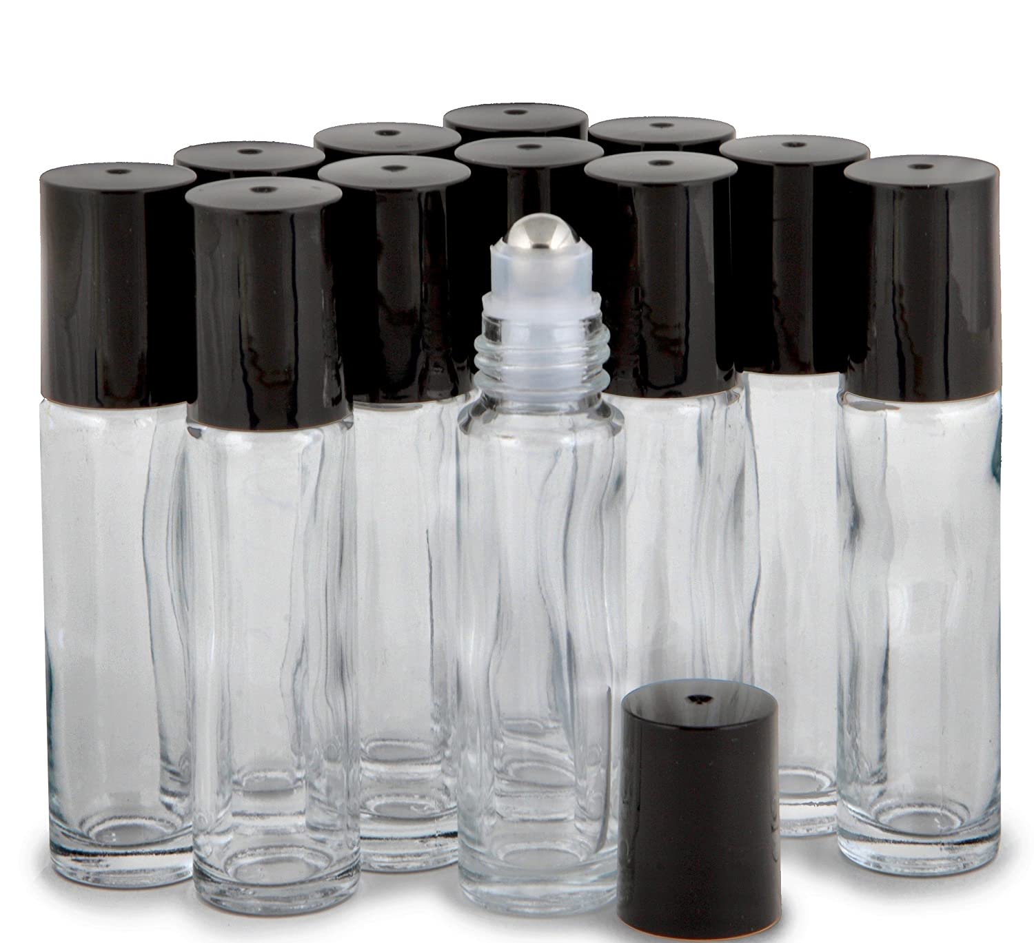 10ml High Quality Clear Essential Oil Glass Roll on Bottle with Stainless Steel Roller Ball