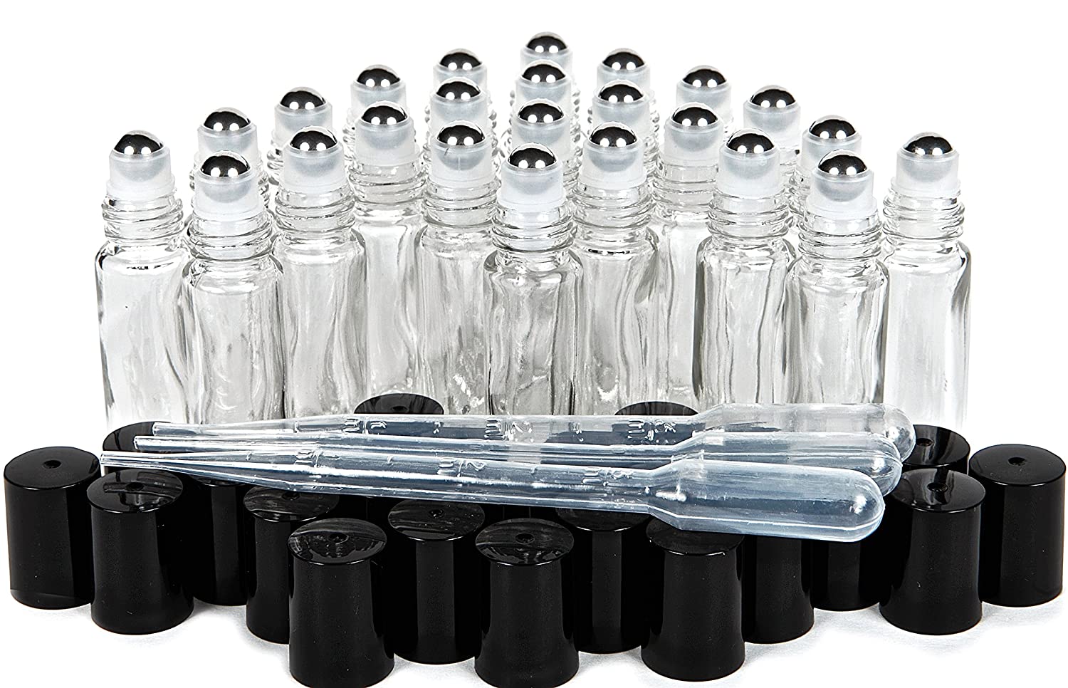 10ml High Quality Clear Essential Oil Glass Roll on Bottle with Stainless Steel Roller Ball