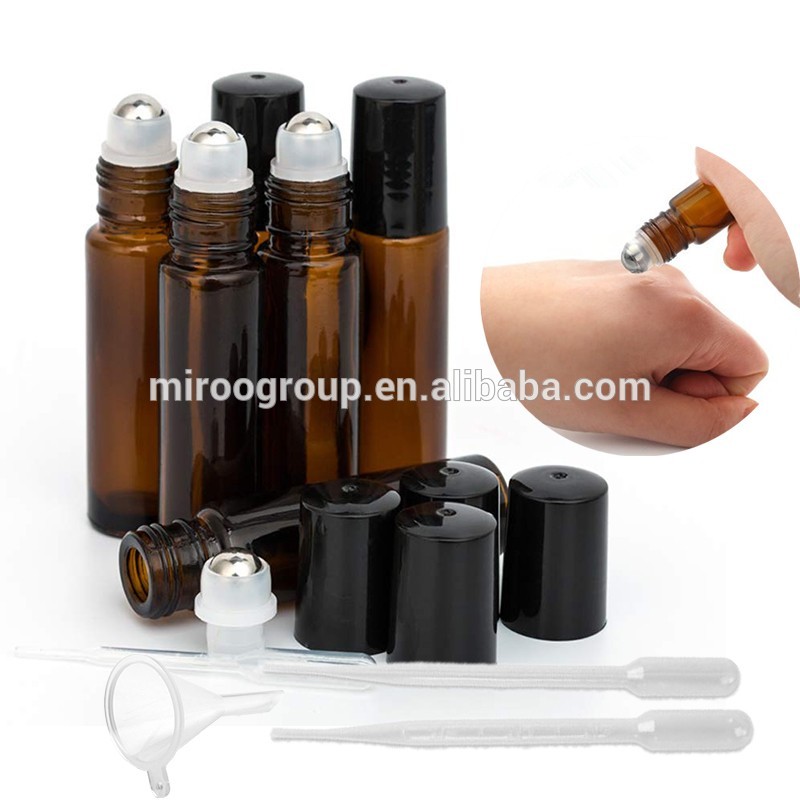 10ml High Quality Clear Essential Oil Glass Roll on Bottle with Stainless Steel Roller Ball