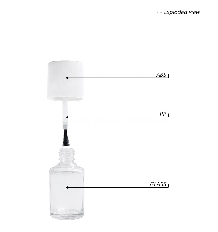10ml High Quality Clear Small Cylinder Glass Empty Nail Polish Bottles