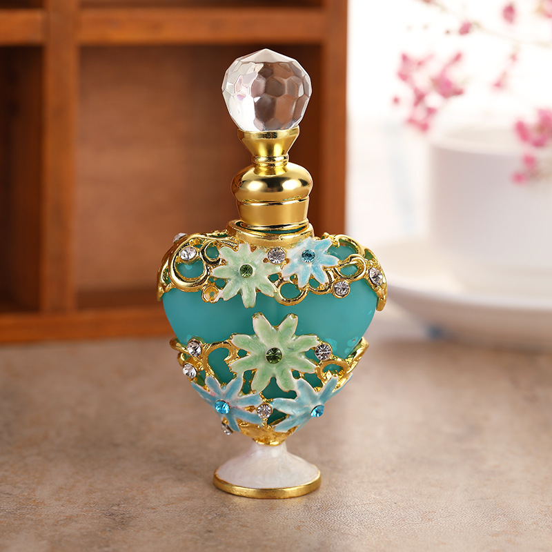 10ml Metal Grape Frosted Essential Oil Perfume Bottle Empty Glass Mini Refillable Decorative Bottles