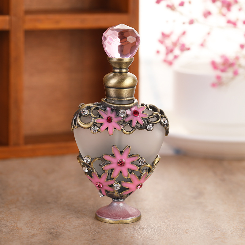 10ml Metal Grape Frosted Essential Oil Perfume Bottle Empty Glass Mini Refillable Decorative Bottles