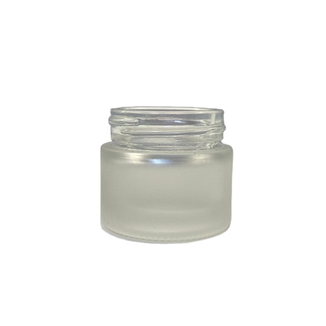 10ml Mini Clear frosting Glass Eye Cream Screw Jar Container with white plastic cap lid