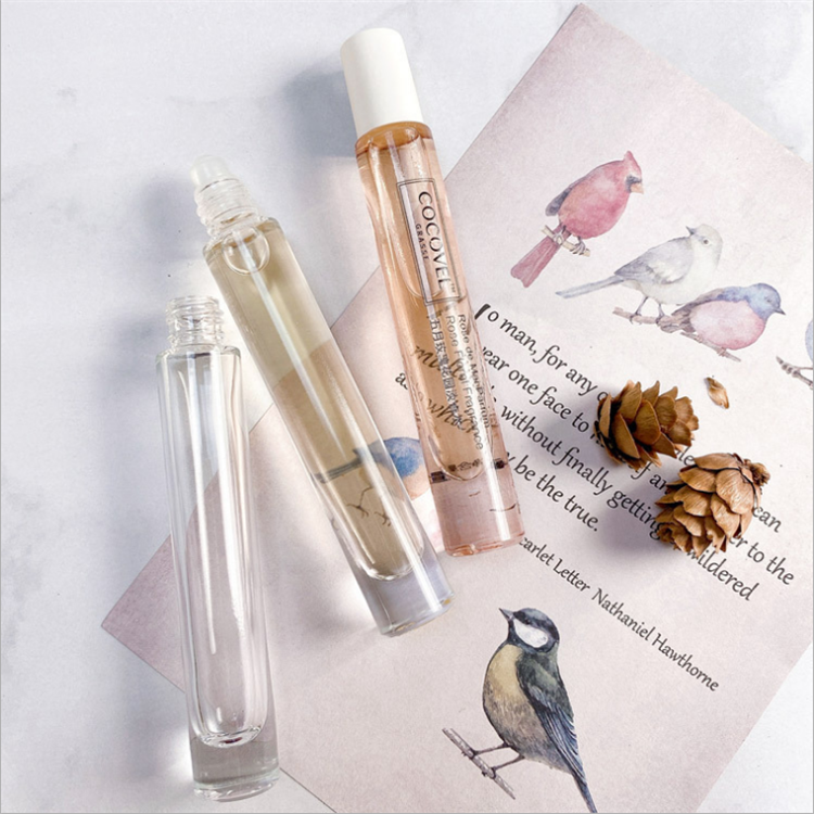 10ml Mini roll-on perfume glass essential oil bottle metal roller ball