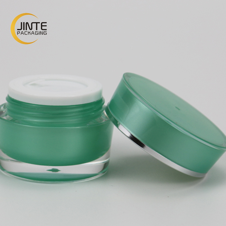 10ml New Products Circular Shape Acrylic Material Cosmetic Green Cream Lip Balm Jar For Face Cream
