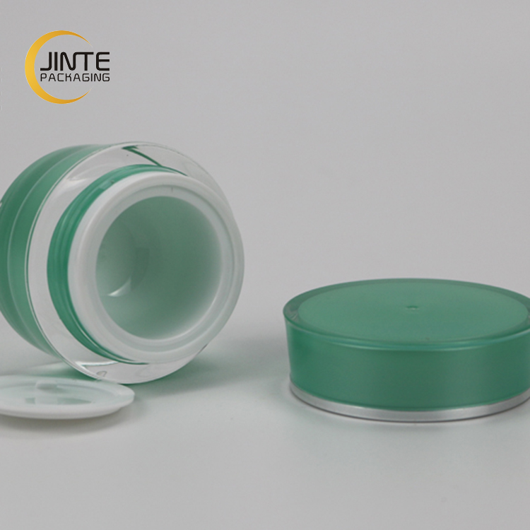10ml New Products Circular Shape Acrylic Material Cosmetic Green Cream Lip Balm Jar For Face Cream