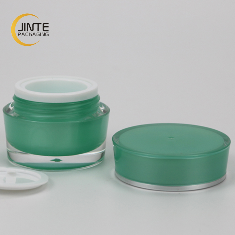 10ml New Products Circular Shape Acrylic Material Cosmetic Green Cream Lip Balm Jar For Face Cream