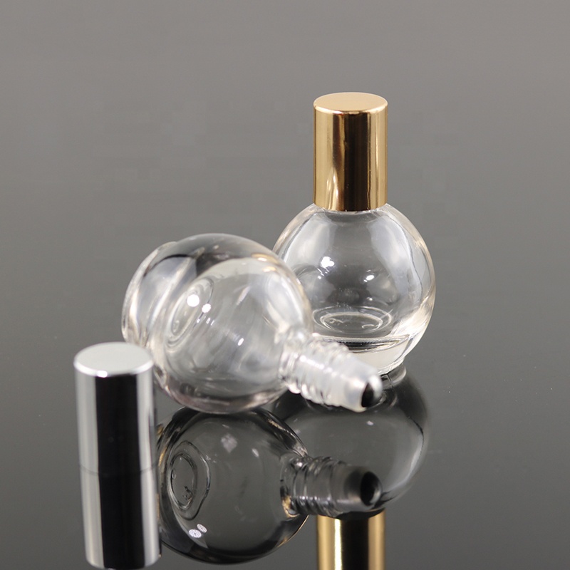 10ml New fashion clear ball shape per fume roll on bottle glass (NRB04A)