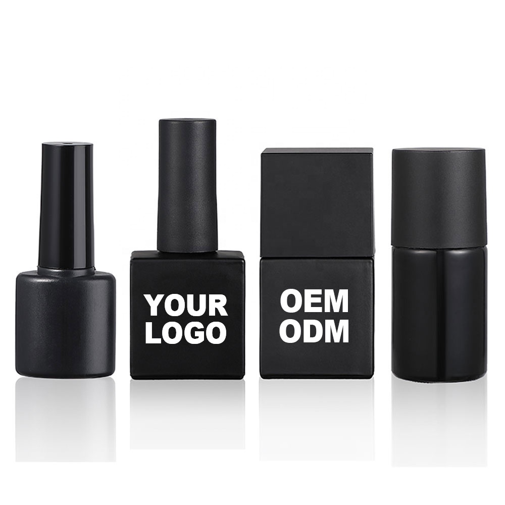 10ml OEM empty pink square nail builder gel polish glass bottle
