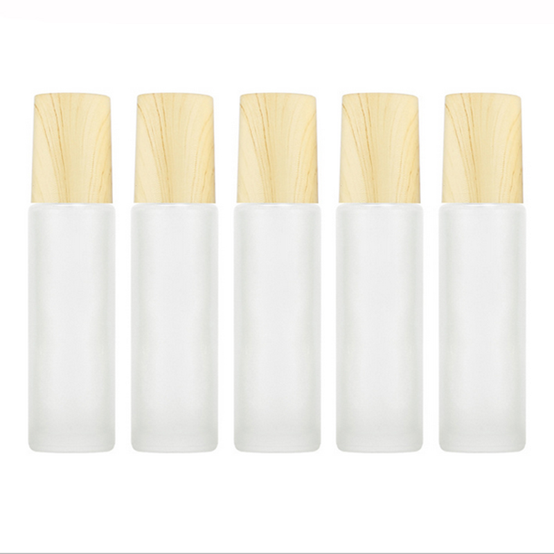 10ml Pharmaceutical Glass Roll On Bottle Roller Bottles with Bamboo Cap and Stainless Steal Ball