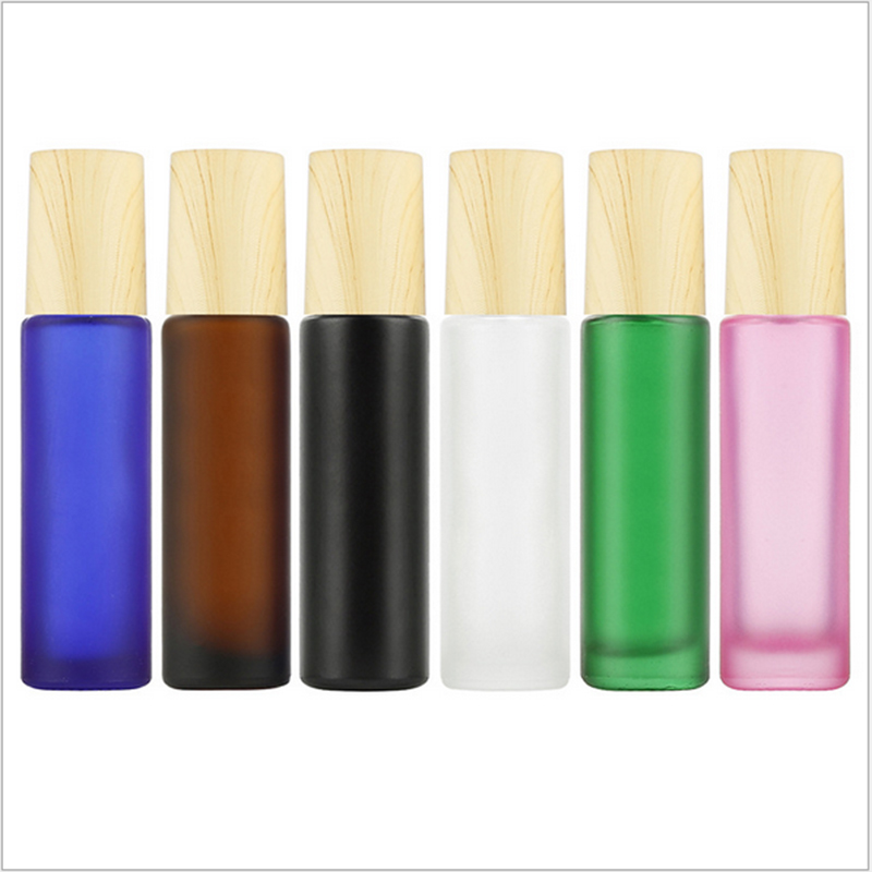 10ml Pharmaceutical Glass Roll On Bottle Roller Bottles with Bamboo Cap and Stainless Steal Ball