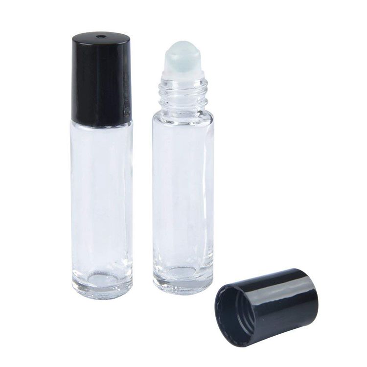 10ml Portable Clear Glass Essential Oil Perfume Roller Rollerball Bottles