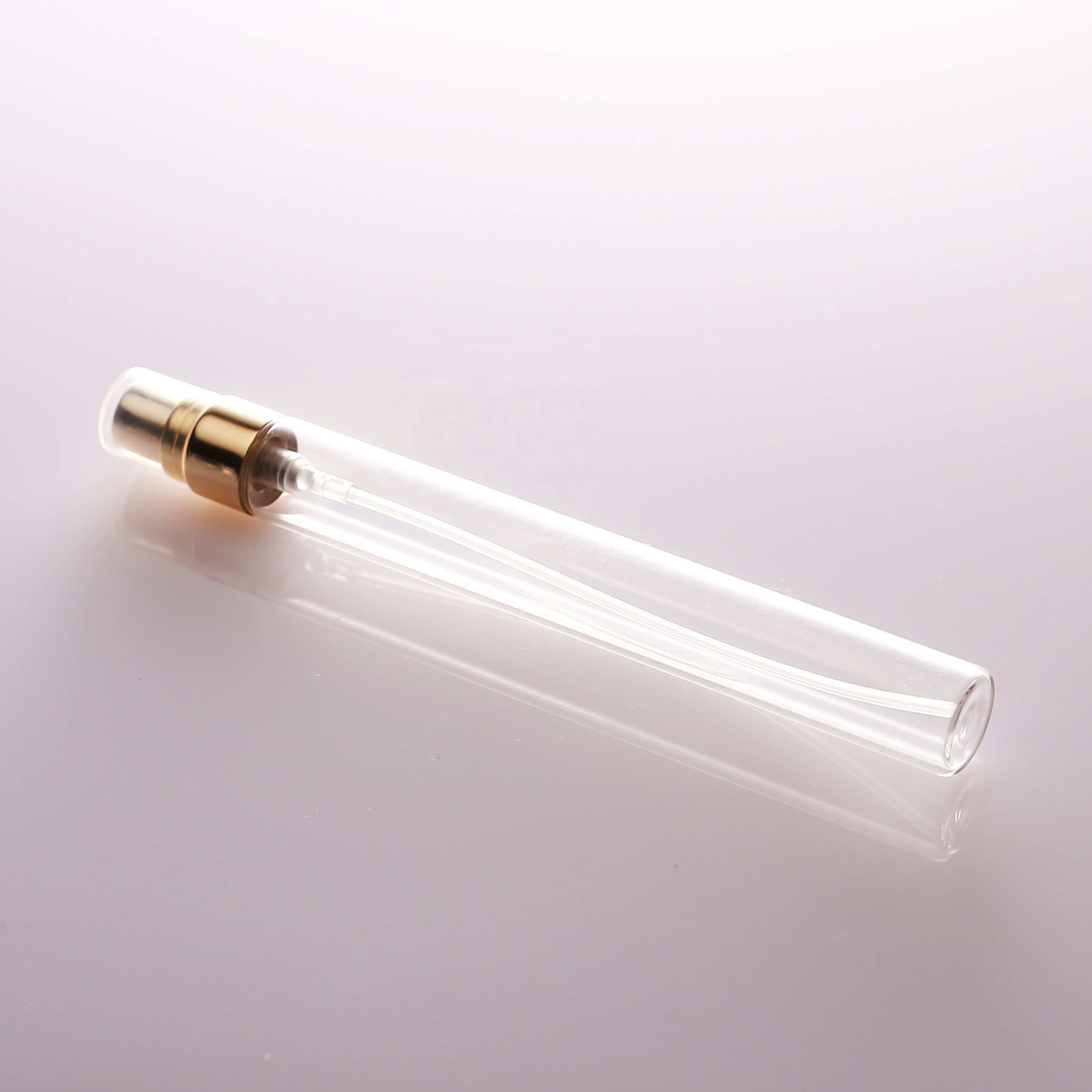 10ml Refill tubular perfume bottle small glass perfume vial with plastic sprayer manufacturer