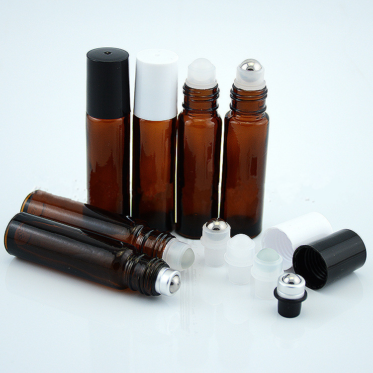 10ml Roll On Glass Bottle 10ml Amber Roller Ball Essential Oil Perfume Glass Bottle