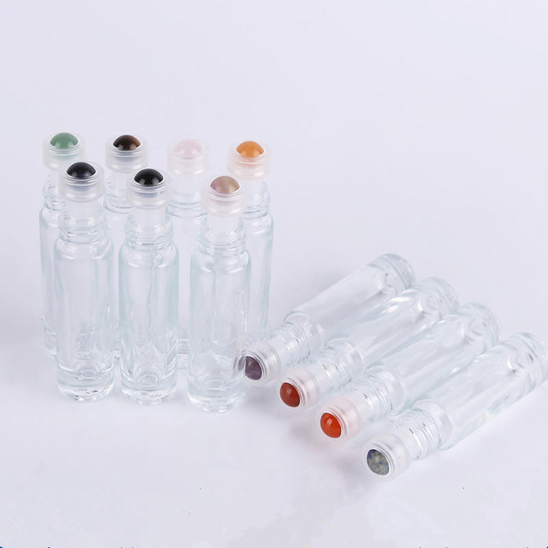 10ml Roller bottles, gemstone rollerball top in no-leak fitting
