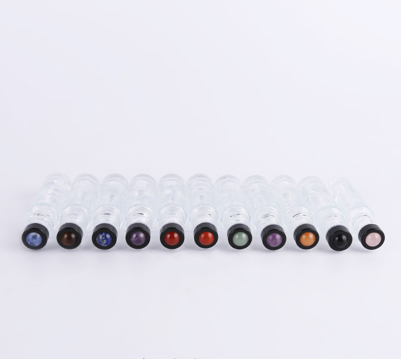 10ml Roller bottles, gemstone rollerball top in no-leak fitting