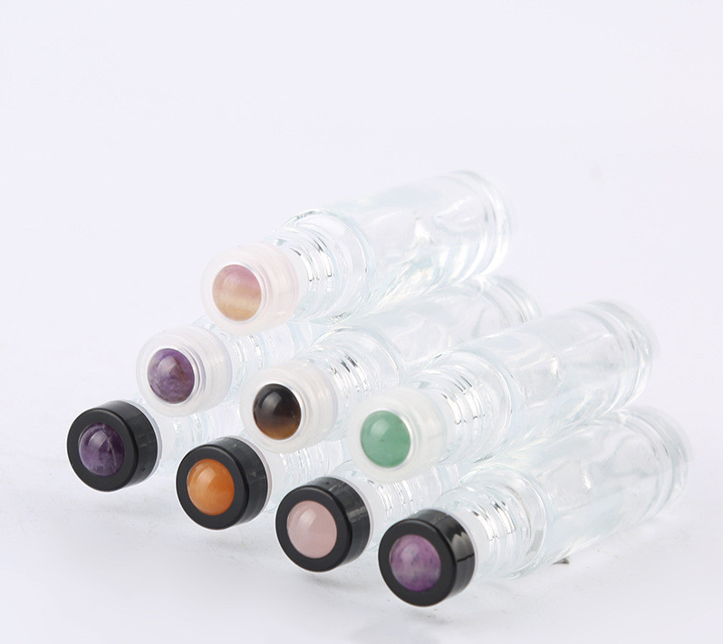 10ml Roller bottles, gemstone rollerball top in no-leak fitting