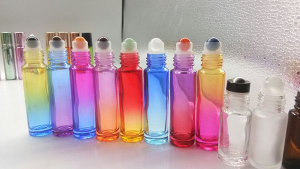 10ml Roller bottles, gemstone rollerball top in no-leak fitting
