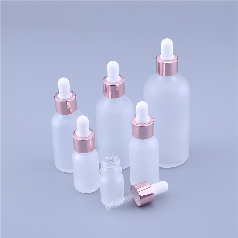 10ml Rose Gold 50ml 60 ml Frosted Face Serum Packaging Glass Dropper Bottle 30ml