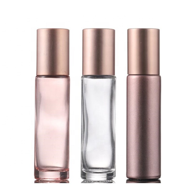 10ml Rose Gold Cosmetic Packaging Essential Oil Glass Roller Perfume Bottle