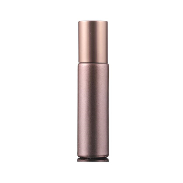 10ml Rose Gold Cover Transparent Essential Oil Glass Roll On Bottle 10ml with Glass Roller Ball