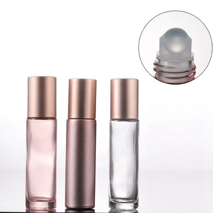 10ml Rose Gold Roller Bottle Luxury Glass Roll on Bottle with Metal Roller