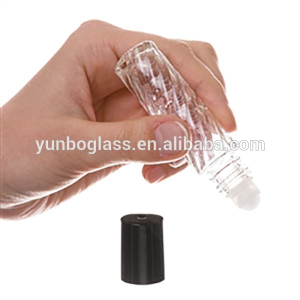 10ml Swirl Clear Glass Roll-On Vials with Rollers and Black Caps Wholesale for Essential Oil,Aromatherapy,Perfumes
