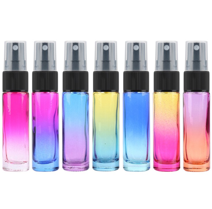 10ml Thickening Glass Gradient Color Perfume Pump Spray Bottle Mist Atomizer
