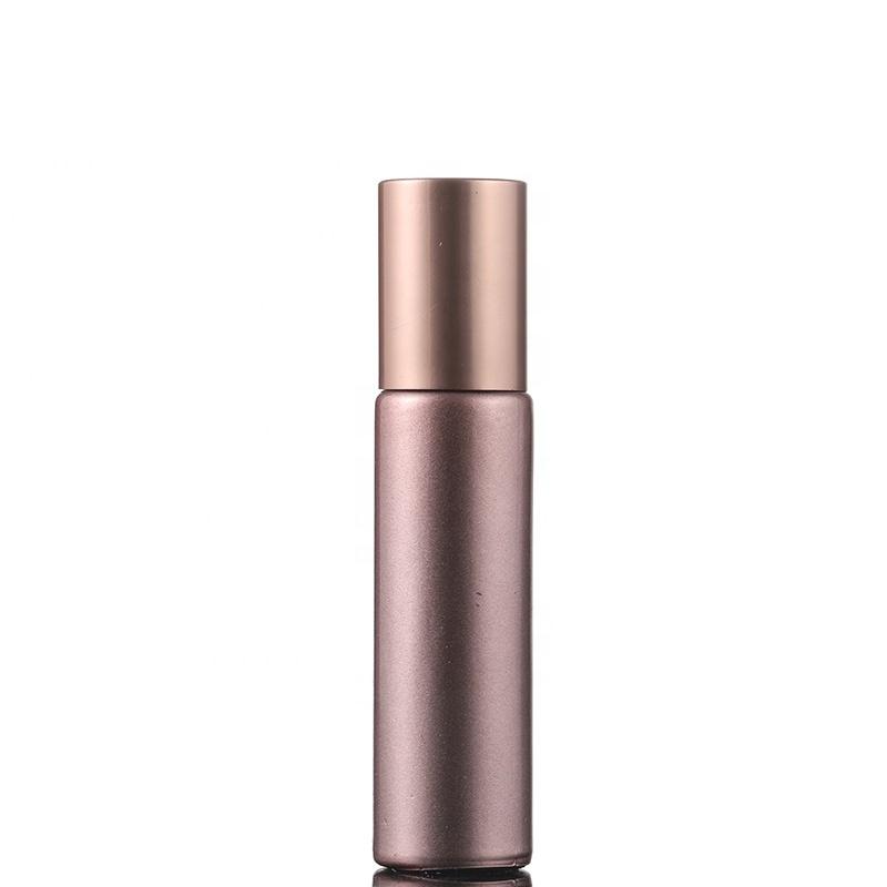 10ml Transparent Rose Gold Essential Oil Glass Roller Bottle with Stainless Roller