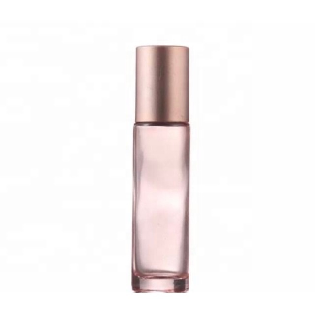 10ml Transparent Rose Gold Essential Oil Glass Roller Bottle with Stainless Roller