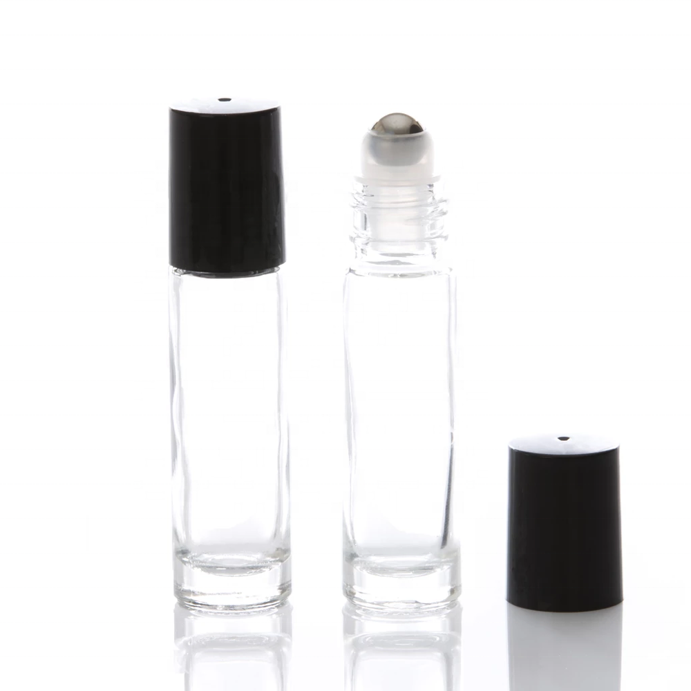 10ml Wholesale Amber Blue Clear Glass Perfume Essential Oil Roller Bottles