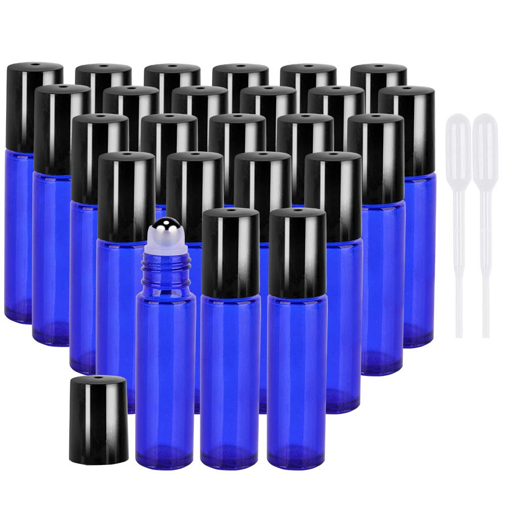 10ml Wholesale Amber Blue Clear Glass Perfume Essential Oil Roller Bottles