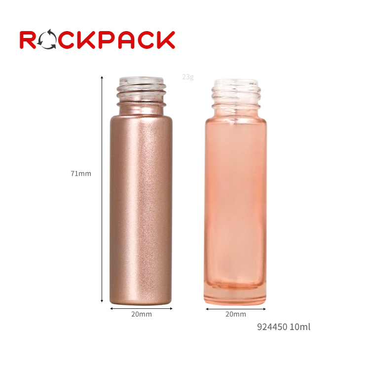 10ml Wholesale pearl pink rose gold roll on glass bottle for essential oil