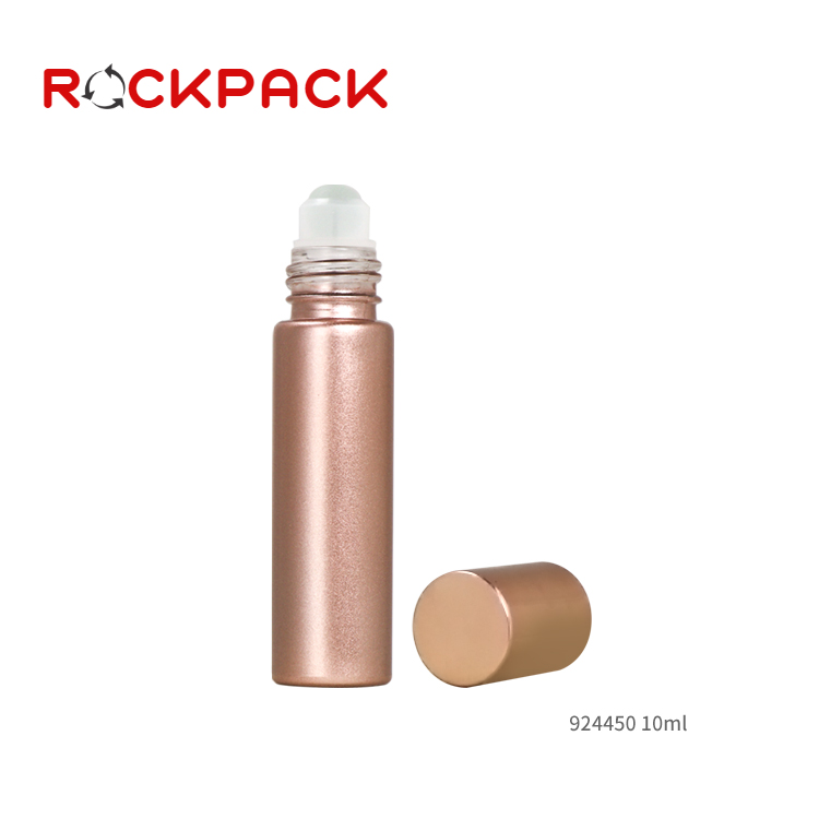 10ml Wholesale pearl pink rose gold roll on glass bottle for essential oil
