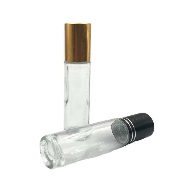 10ml amber/brown/clear glass roll on bottle glass with steel ball and cap