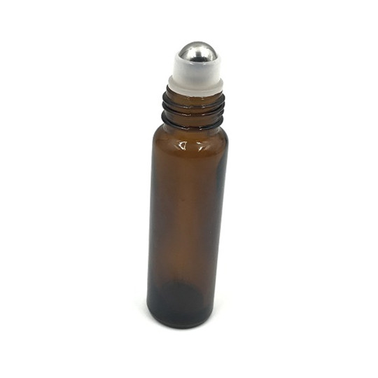10ml amber/brown glass roll on bottle glass with cap