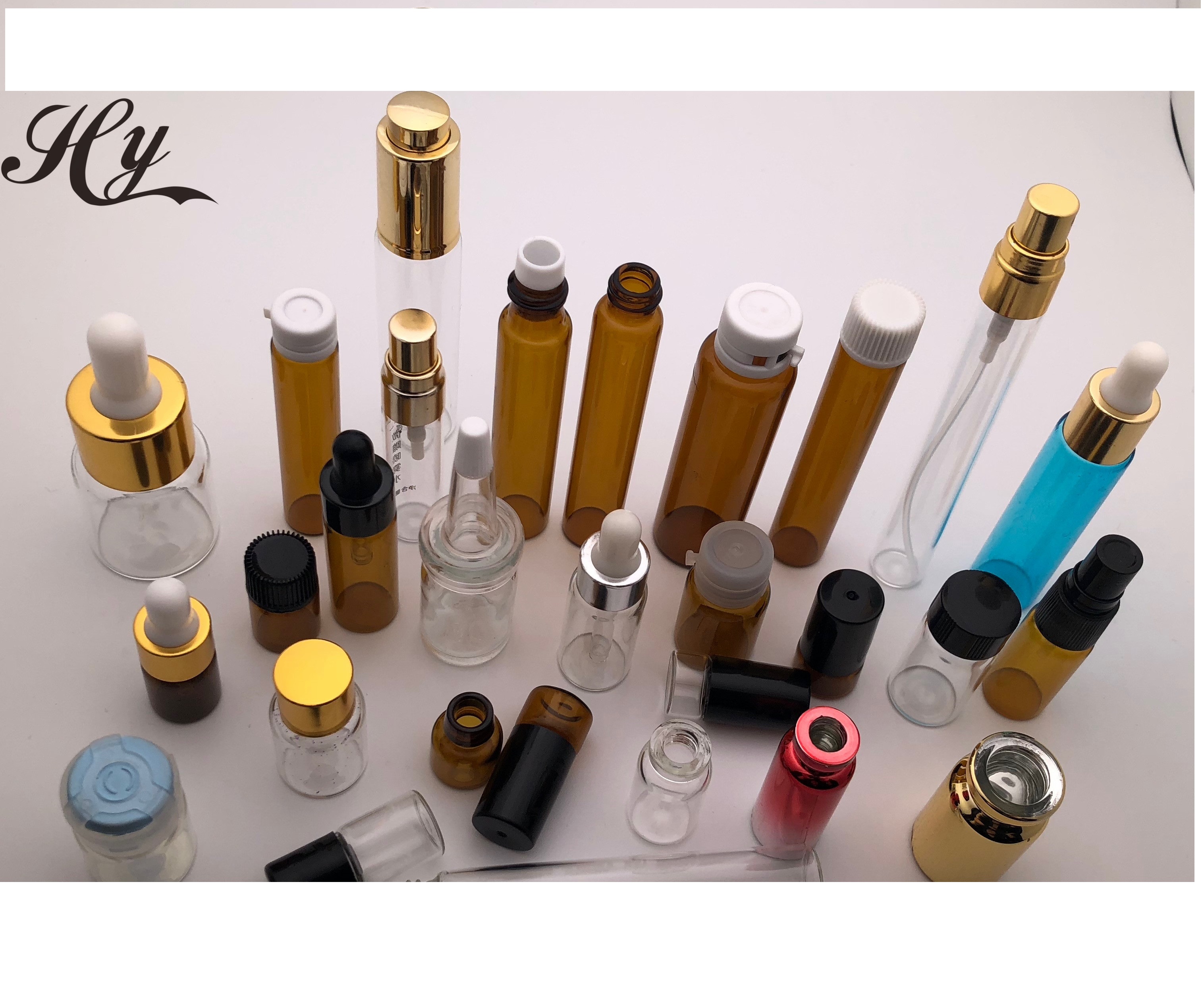 10ml amber /clear tube roll on glass bottle glass vial with glass / stainless steel roller plastic cap