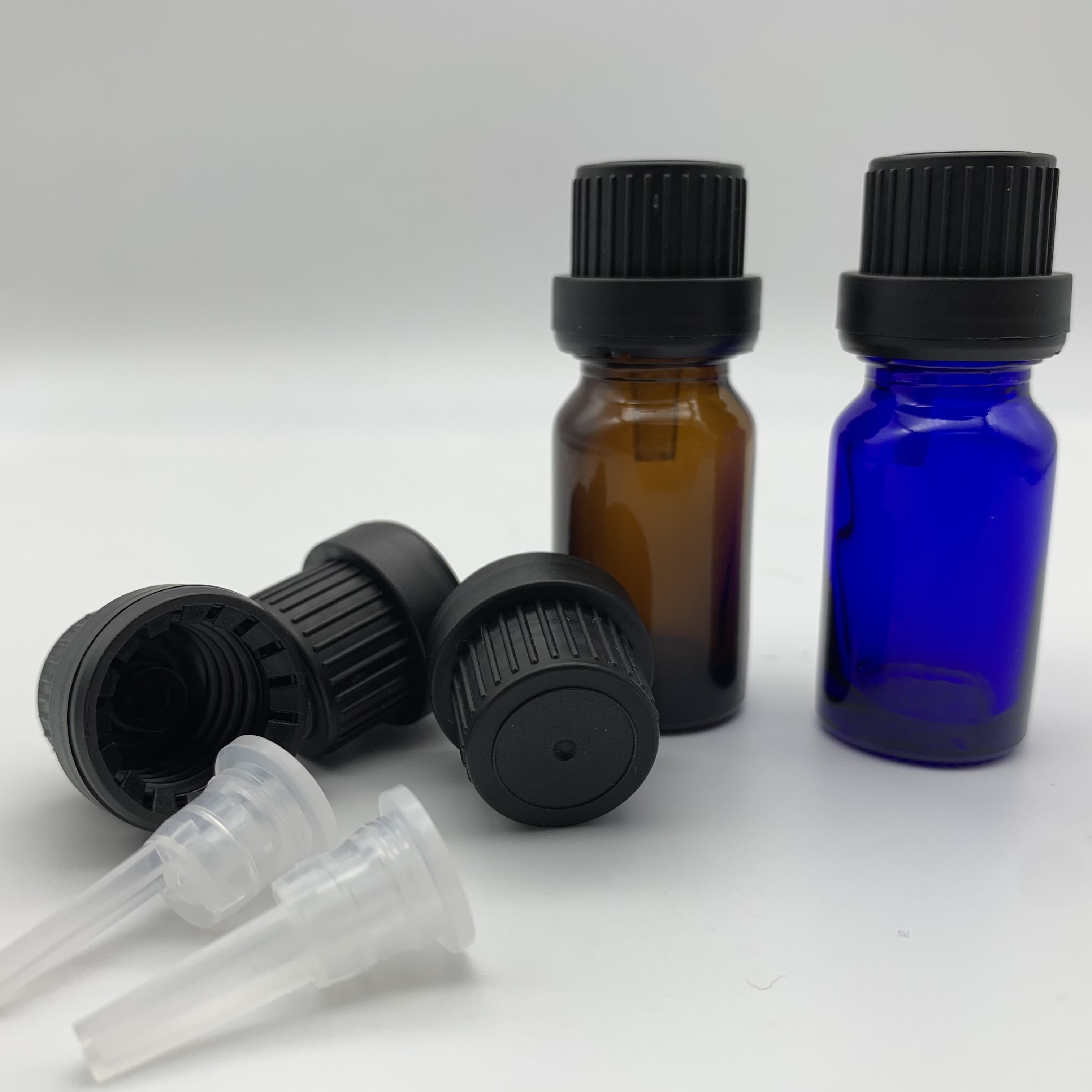 10ml amber euro glass bottle temper evident eye dropper bottle