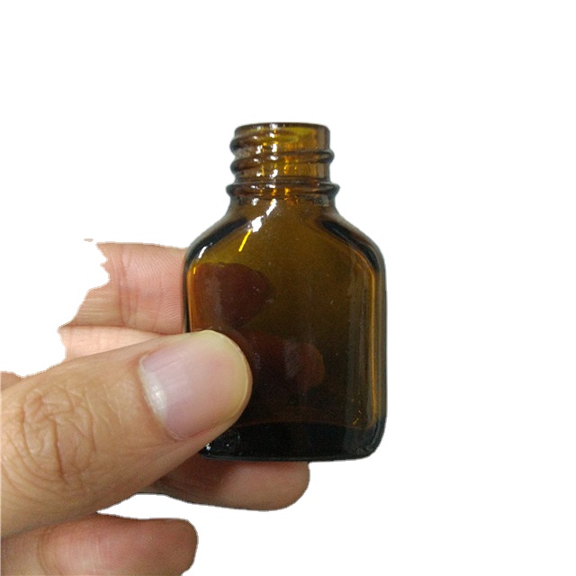 10ml amber flat square essential oil glass bottle