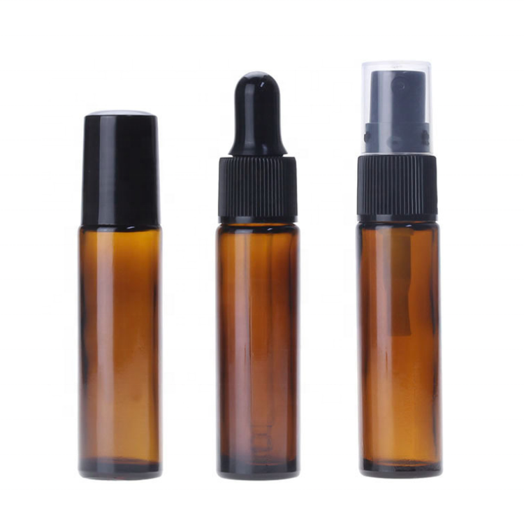 10ml amber glass bottle dropper bottle 10ml amber roll on perfume spray bottle with steel roller ball