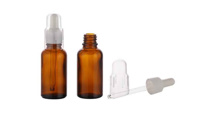 10ml amber glass bottle with euro dropper and childproof cap