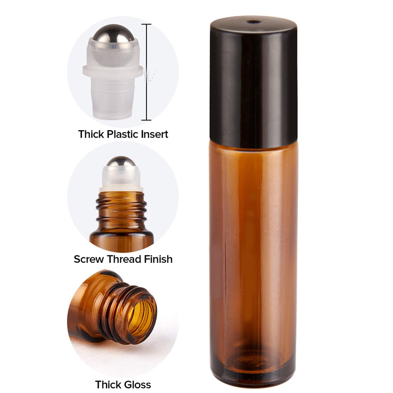 10ml amber glass perfume bottle with roller ball