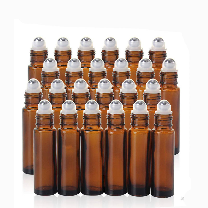 10ml amber glass perfume bottle with roller ball